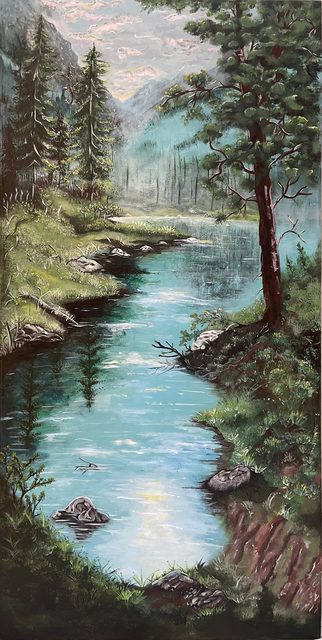 Dreamy Forest — acrylic painting by Safiyah Fathy