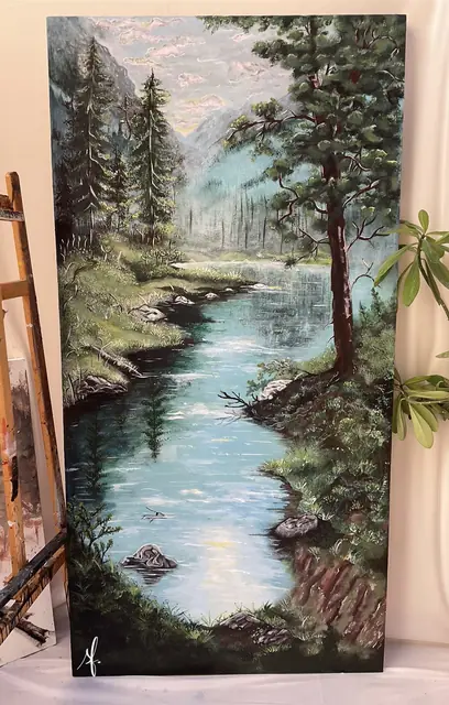 Dreamy Forest — acrylic painting by Safiyah Fathy