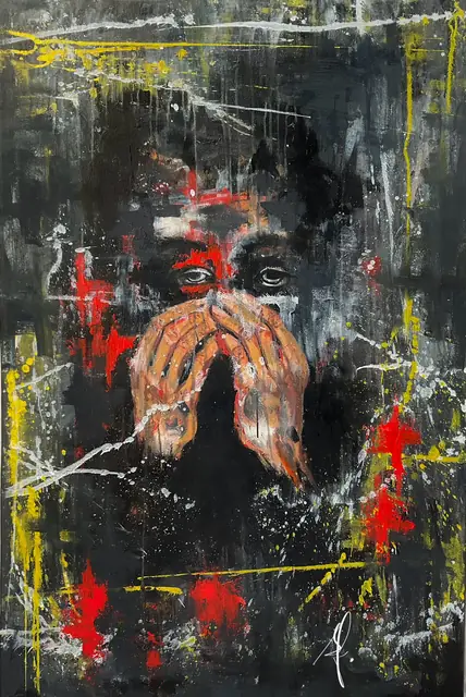 Trapped in Silence — acrylic painting by Safiyah Fathy