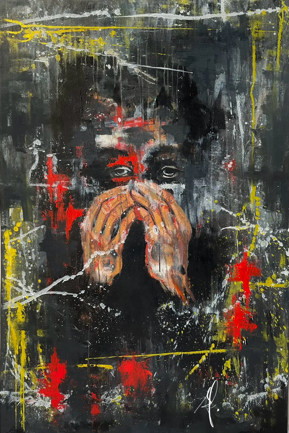 Trapped in Silence — acrylic painting by Safiyah Fathy